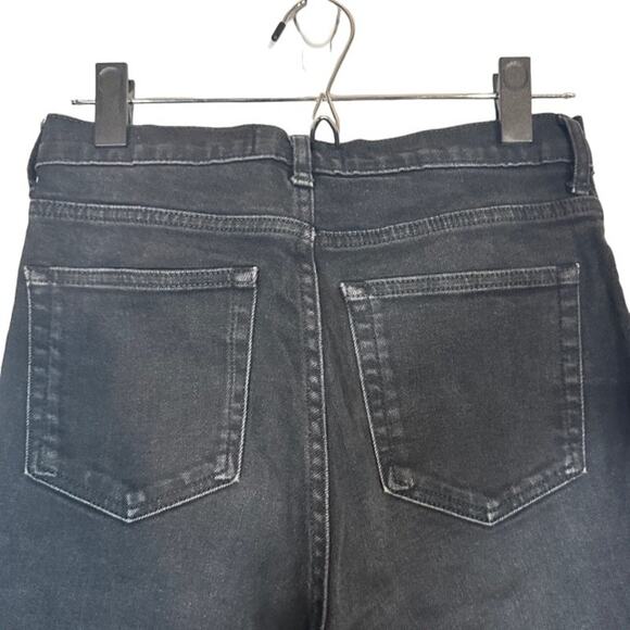 Everlane Black Straight Leg Fringe Raw Hem Classic Denim Jeans Women Sz 27R - Picture 7 of 7